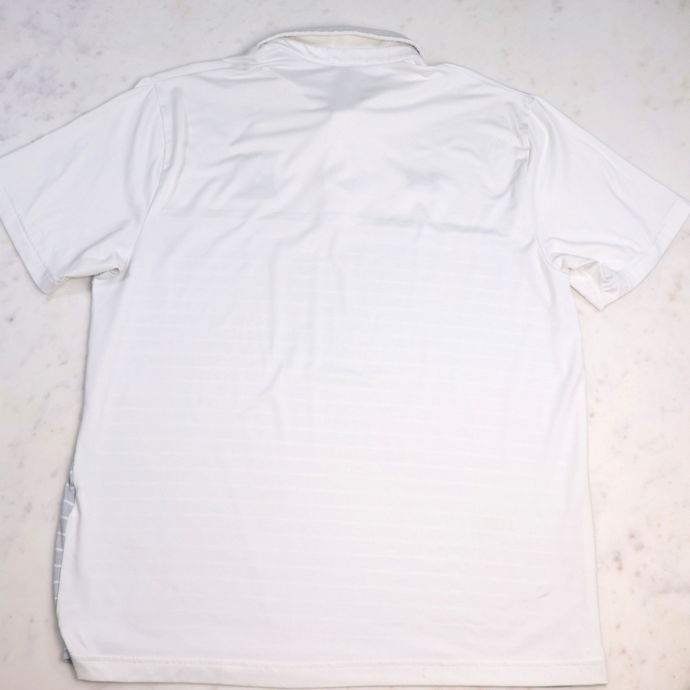 Under Armour Maryland UMD XL White Gray Striped Collegiate M Logo Polo Shirt - Picture 8 of 8
